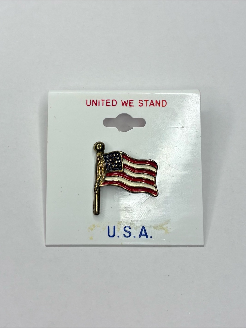 New Vintage Gold Tone United States Of America Flag Lapel Unisex USA Pin